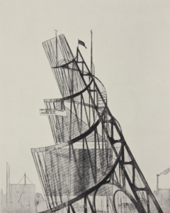 «Torre de la Tercera Internacional» (1920) de Tatlin. Nunca llegó a construirse a causa de la guerra civil.