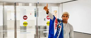 Luis Manuel Otero llegando al aeropuerto de Miami en los EE.UU.. Imagen Amnistía Internacional